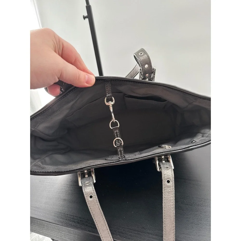 Coach Gallery Tote – Black Patent Leather‎ Studded Turnlock (H04Q-1432)